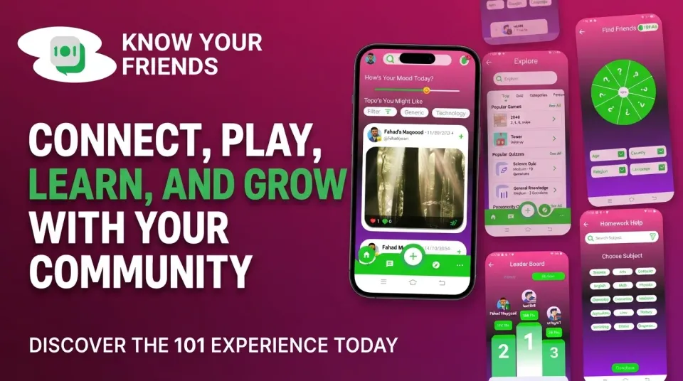 Teen Global Connect mobile app for teens to connect, chat, play games, and make friends worldwide.